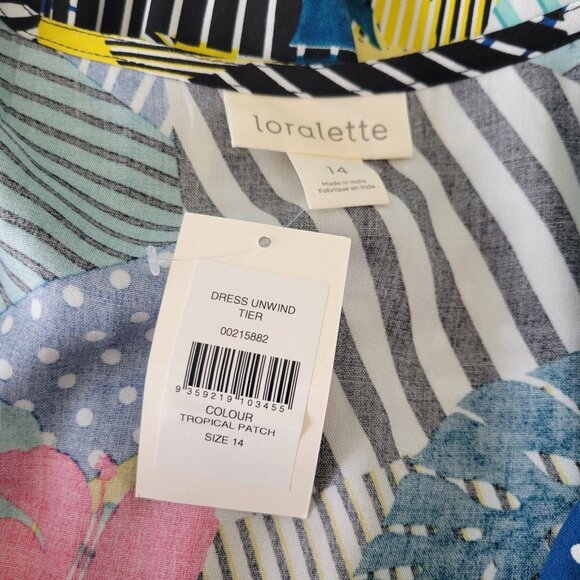 Loralette Multicolor Patchwork Print Dress (Size 14) - Picture 7 of 8